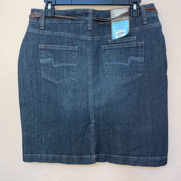 ✅ Sonoma Modern Fit Denim Skirt with Belt 6 Petite - Picture 4 of 7